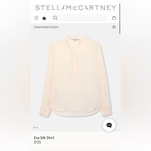 Cream Relaxed Buttoned Blouse with Mandarin Collar